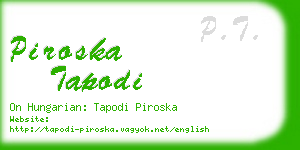 piroska tapodi business card